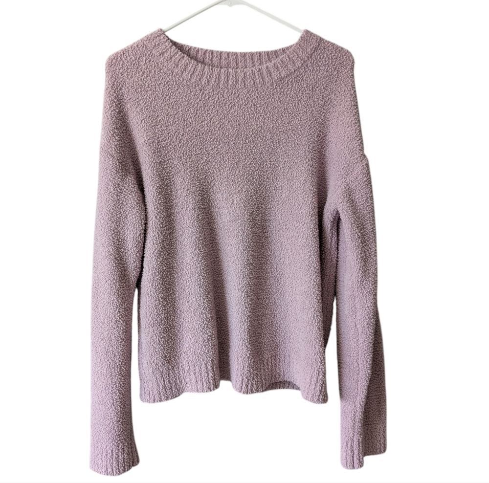 😎SALE😎 Mauve Crew Neck Boucle Textured Sweater Long Sleeves Sz. M